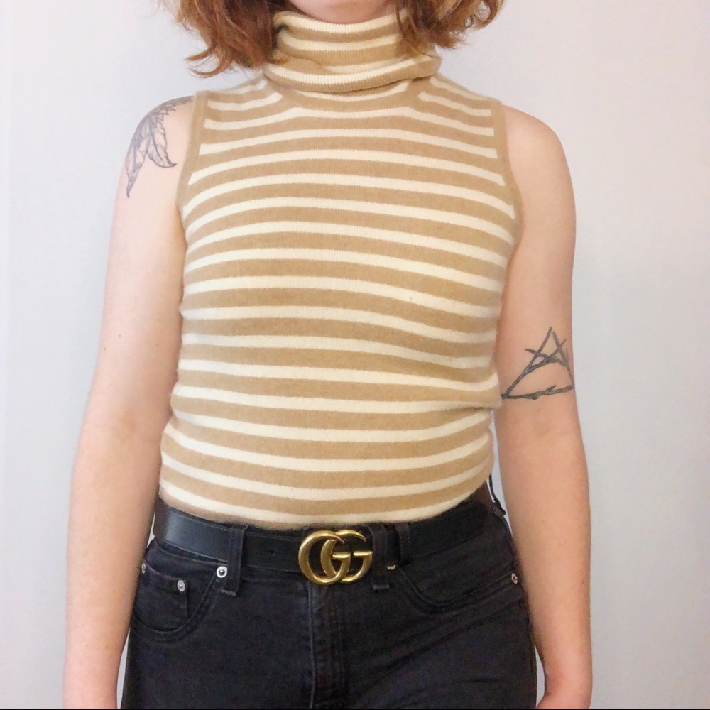 100% Cashmere Banana Republic Turtleneck Tank Top